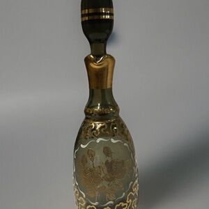 Vintage Czech art Gold and Black Decorative cruet Bottle
